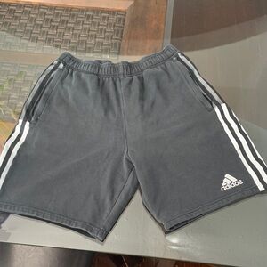 Adidas Men's Black and White Athletic Shorts